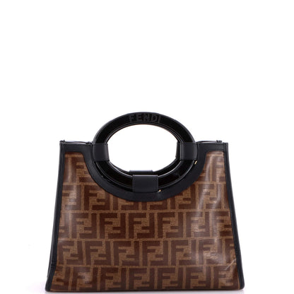 Fendi Runaway Shopper Tote Zucca Coated Canvas Small