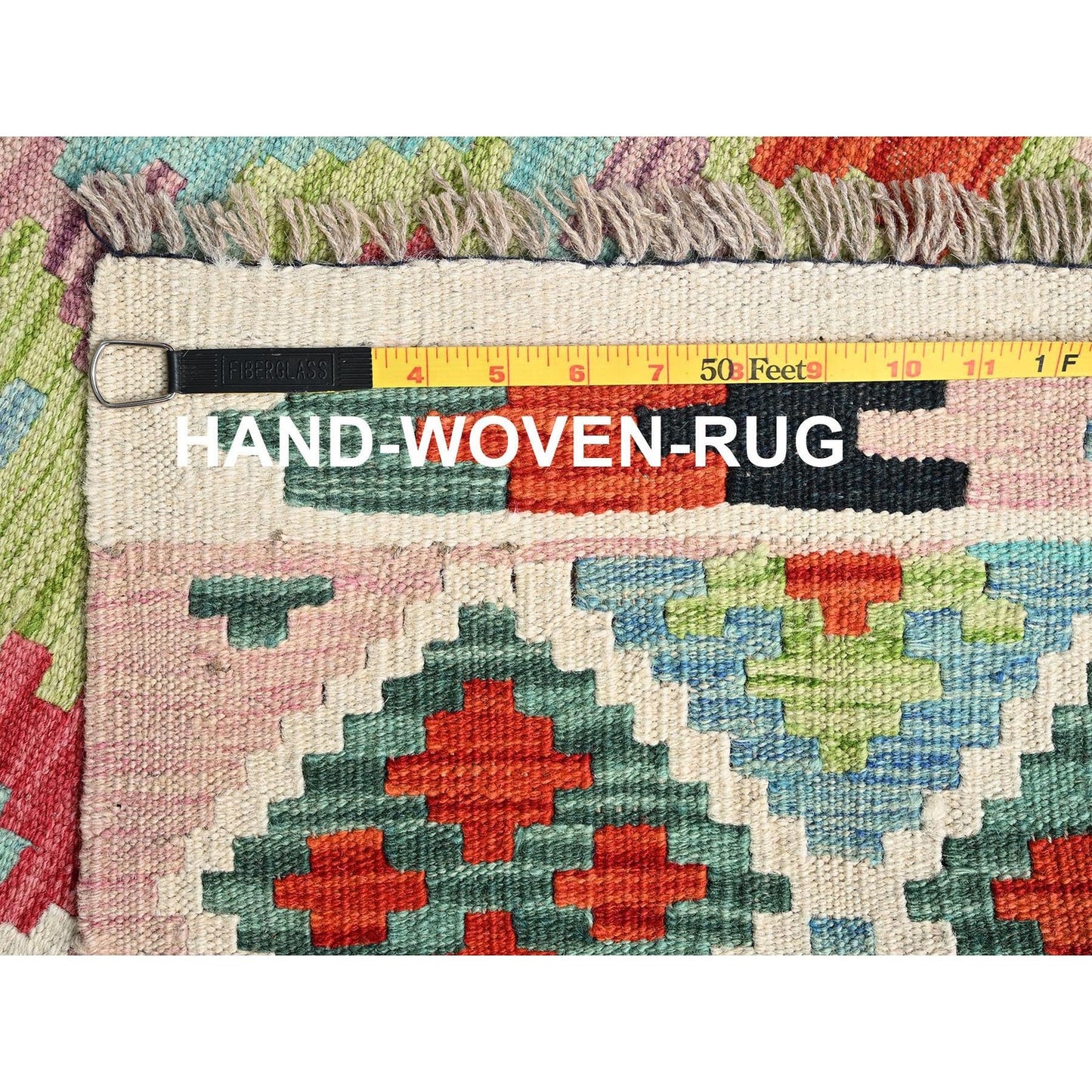 3'X8'6" Colorful Afghan Kilim 100% Wool Rug Flat Weave Hand Woven Runner