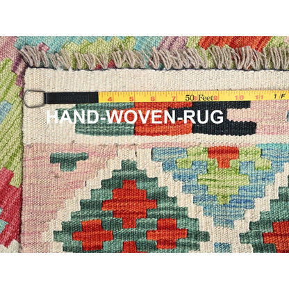 3'X8'6" Colorful Afghan Kilim 100% Wool Rug Flat Weave Hand Woven Runner