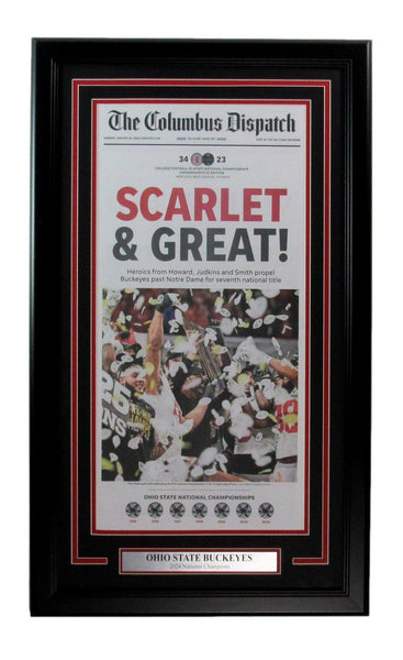 The Columbus Dispatch 2024 Ohio State National Champs Framed Newspaper 195364
