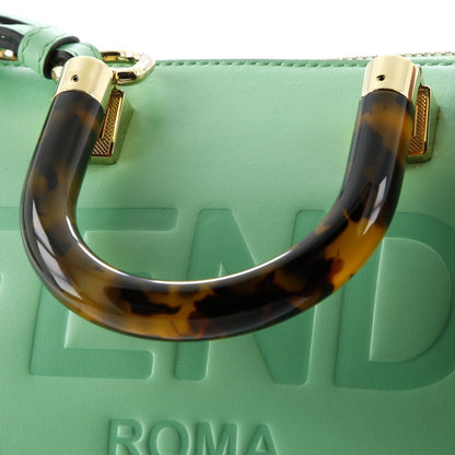 Fendi Logo By The Way Top Handle Bag Embossed Leather Mini