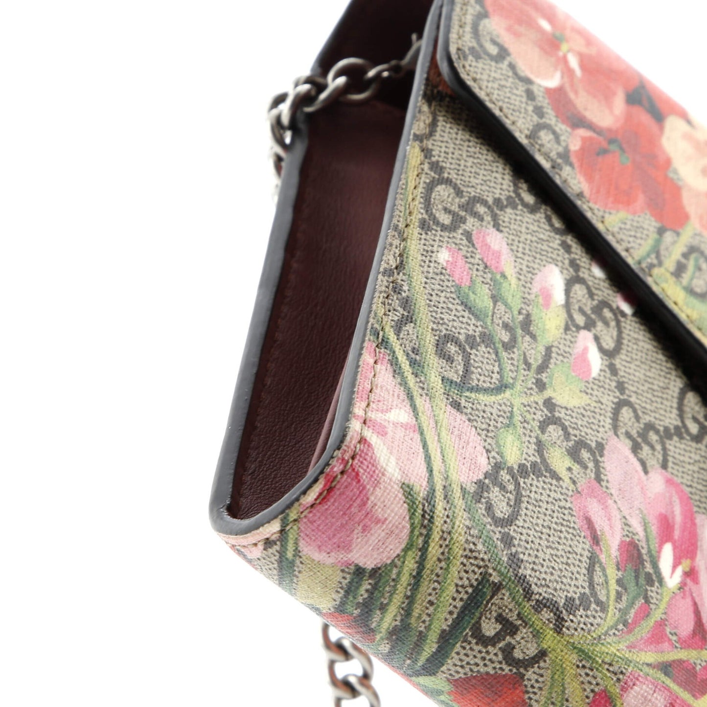 Gucci Dionysus Chain Wallet Blooms Print Gg Coated Canvas Small