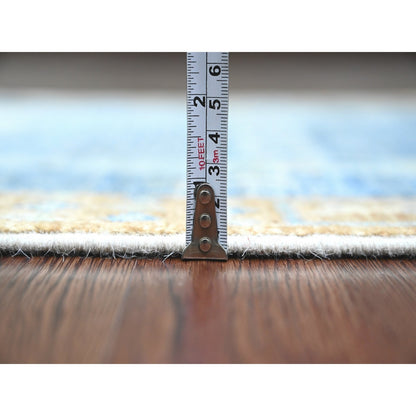 2'8"X19'1" Blue Kashkuli Animal Figurines Wool Hand Knotted Runner Rug