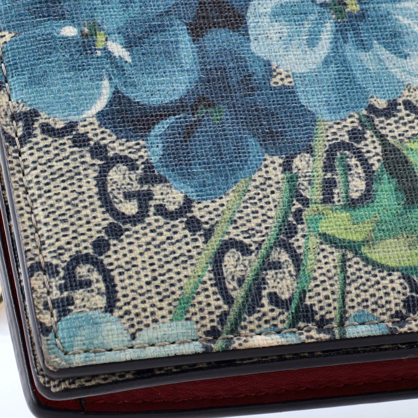 Gucci Chain Wallet Blooms Print Gg Coated Canvas