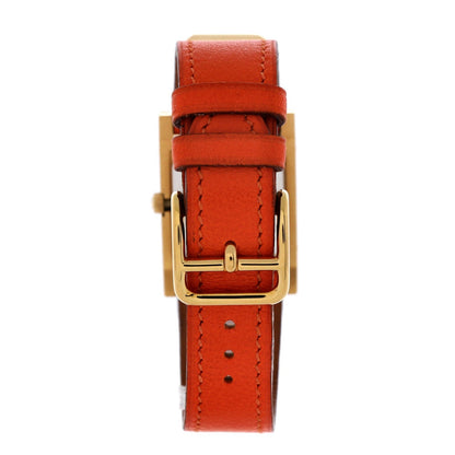 Hermes Medor Quartz Watch Plated Metal And Leather 23