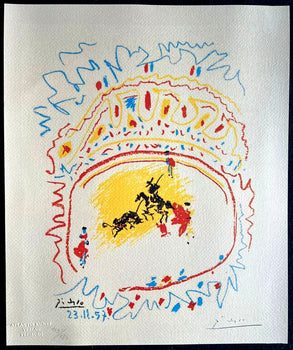 Pablo Picasso Lithograph 'Corrida' Signed Numbered Coa In Pencil