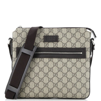 Gucci Front Zip Messenger Gg Coated Canvas Medium