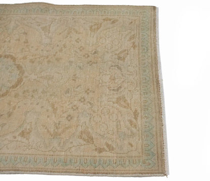 Antique Hand-Knotted Wool Oriental Area Rug Beige