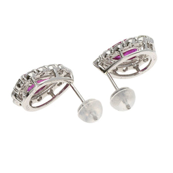 1.12Ct Ruby Diamond Earring Platinum Pt950 Pt900