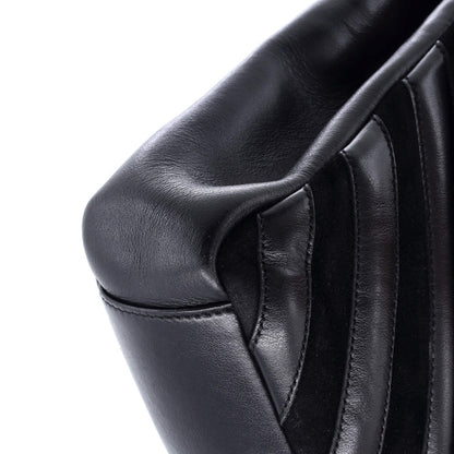 Saint Laurent Classic Monogram College Bag Matelasse Chevron Leather And Suede