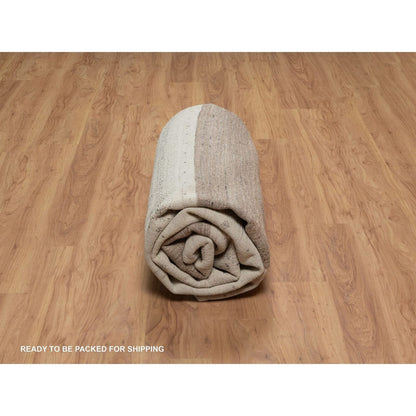 7'9"X9'8" Ivory Soft & Pure Wool Lori Buft Modern Design Hand Knotted Rug