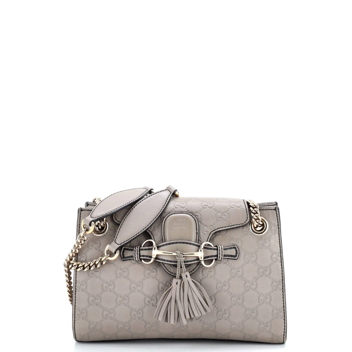 Gucci Emily Chain Flap Shoulder Bag Guccissima Leather Small