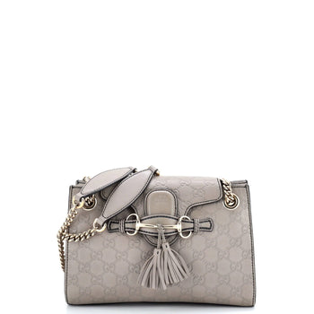 Gucci Emily Chain Flap Shoulder Bag Guccissima Leather Small