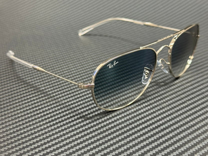 RAY BAN RB3735 003 3F Silver Gradient Blue Unisex 60 mm Sunglasses