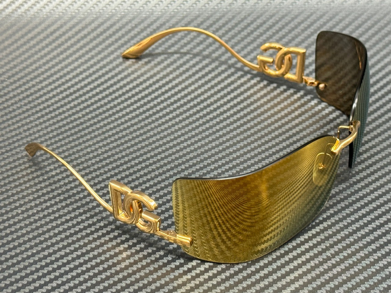DOLCE & GABBANA DG2319 02 5A Gold Mirror Brown Women's 79 mm Sunglasses