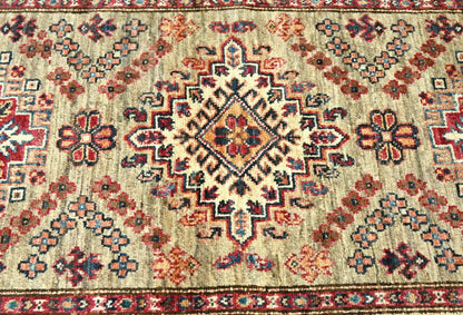 Tribal Geometric Kazak Oriental Rug Small Farmhouse Bedroom Carpet 3X4 ft