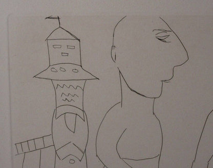 Henry Miller Etching Figure Signed ED 75/ 120 Framed Collectible Print