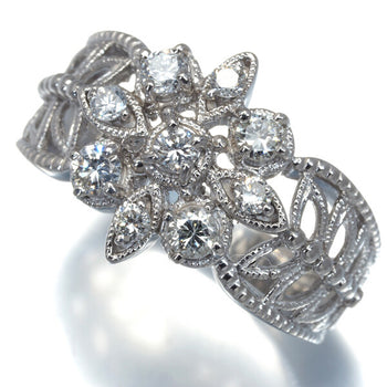 Diamond 0.54Ct Flower Milgrain Openwork Ring 900