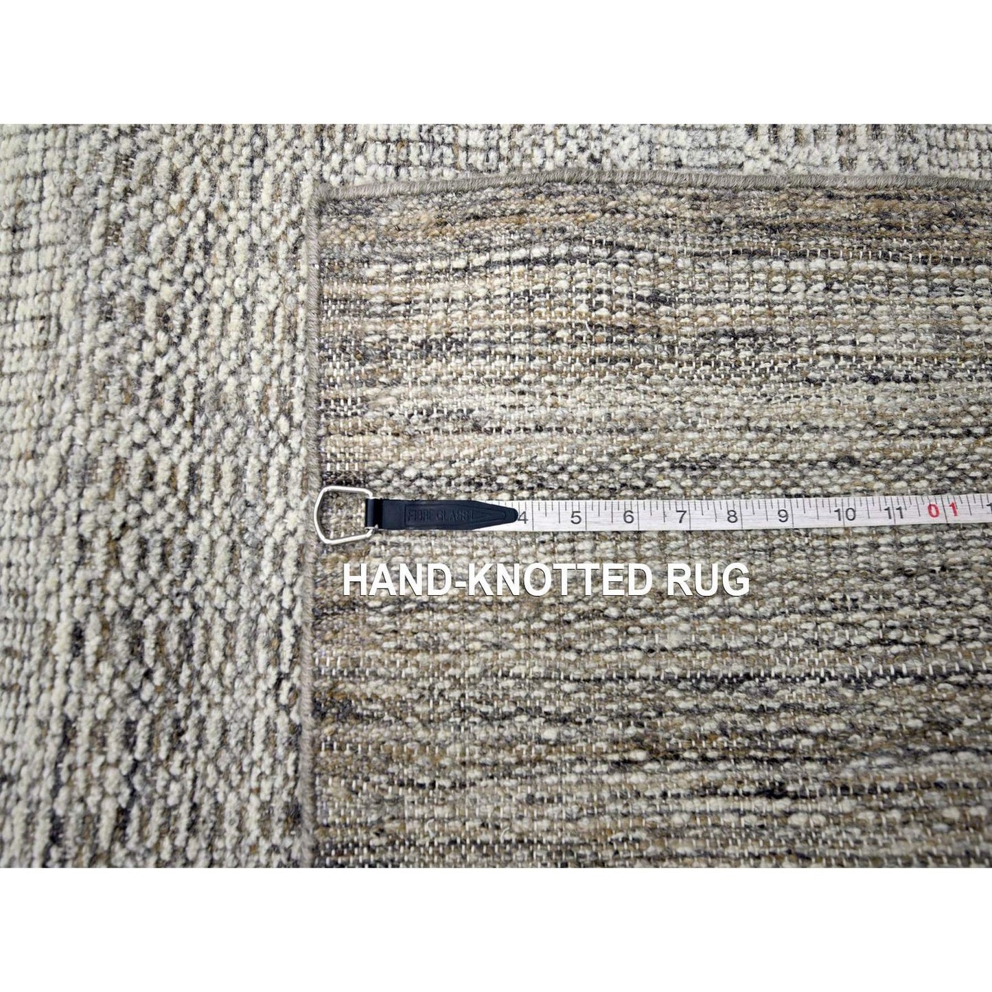 2'7"X6'2" Brown Hand Knotted Rug Pure Wool Oxidized Grass Design Runner