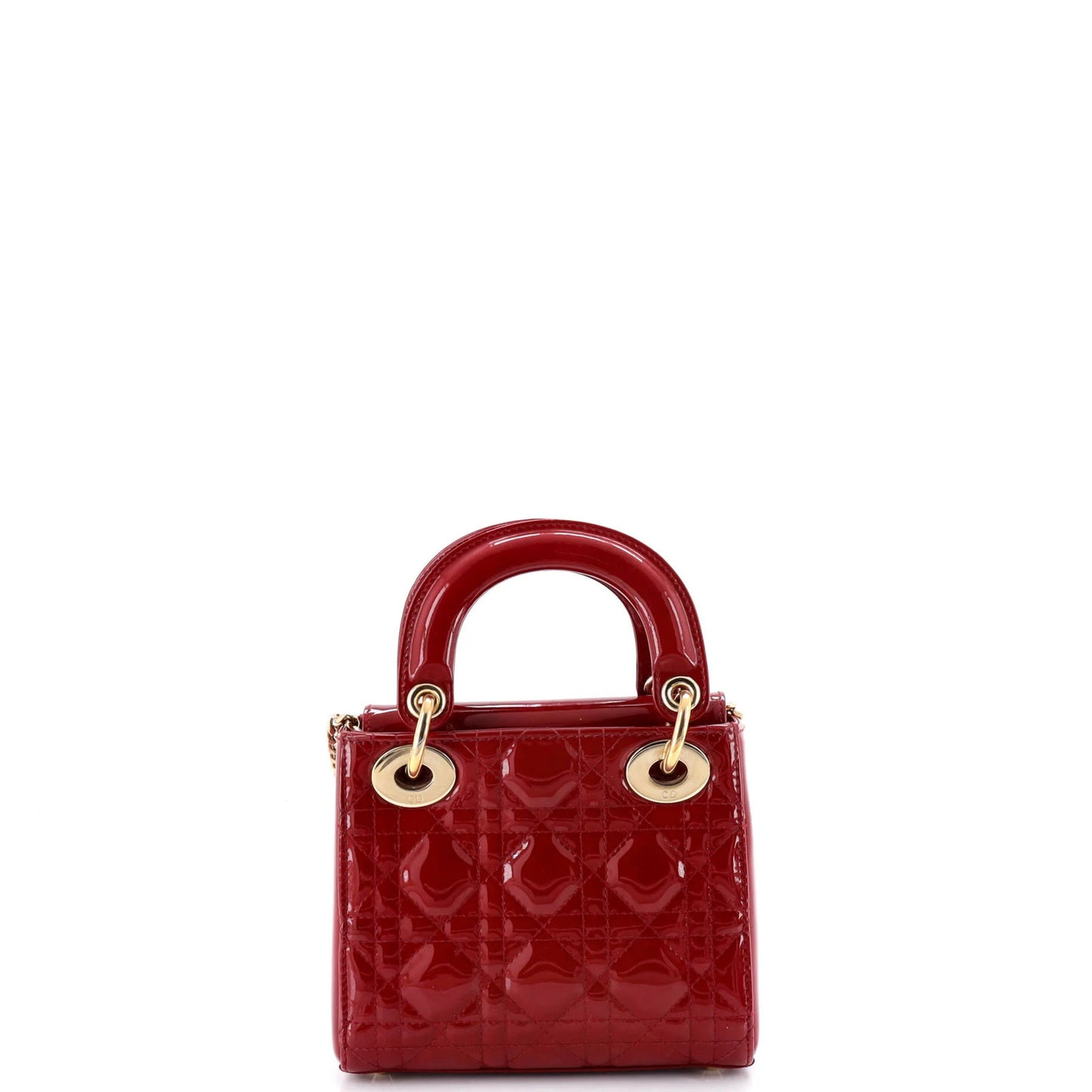 Christian Dior Lady Dior Chain Bag Cannage Quilt Patent Mini