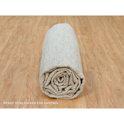 12'X14'10" Platinum Gray Cord Collection Wool Hand Woven Oversized Rug