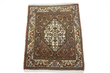 Handmade Vintage Wool Oriental Rug Cinnamon Clay Tribal Small Carpet 2X2'4 ft