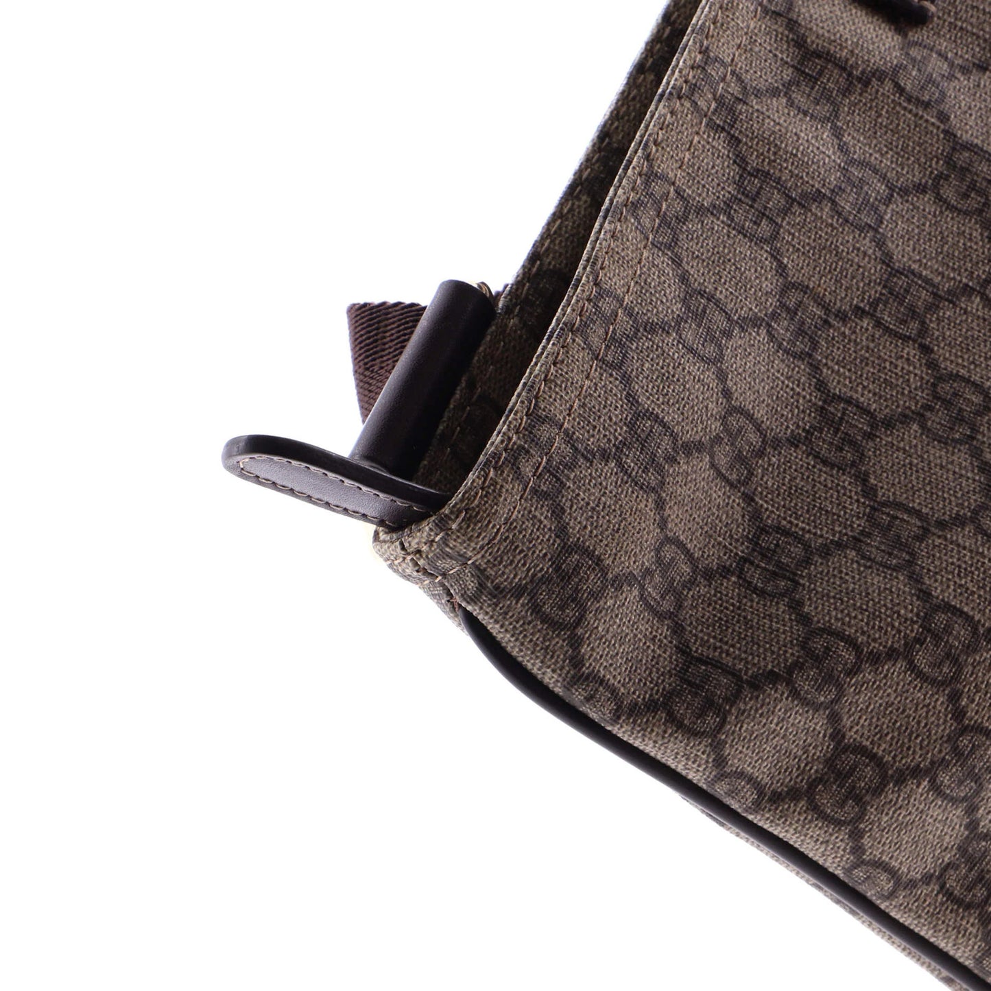 Gucci Zip Top Messenger Bag Gg Coated Canvas Large