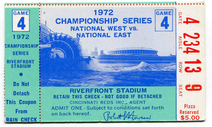 1972 National League Championship Game 4 Program With Game 4 Ticket
