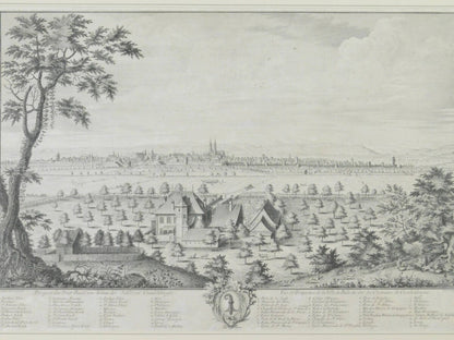 Emanuel Bchel & Johann Martin Weis Etching Print 'View Of Basel', Framed