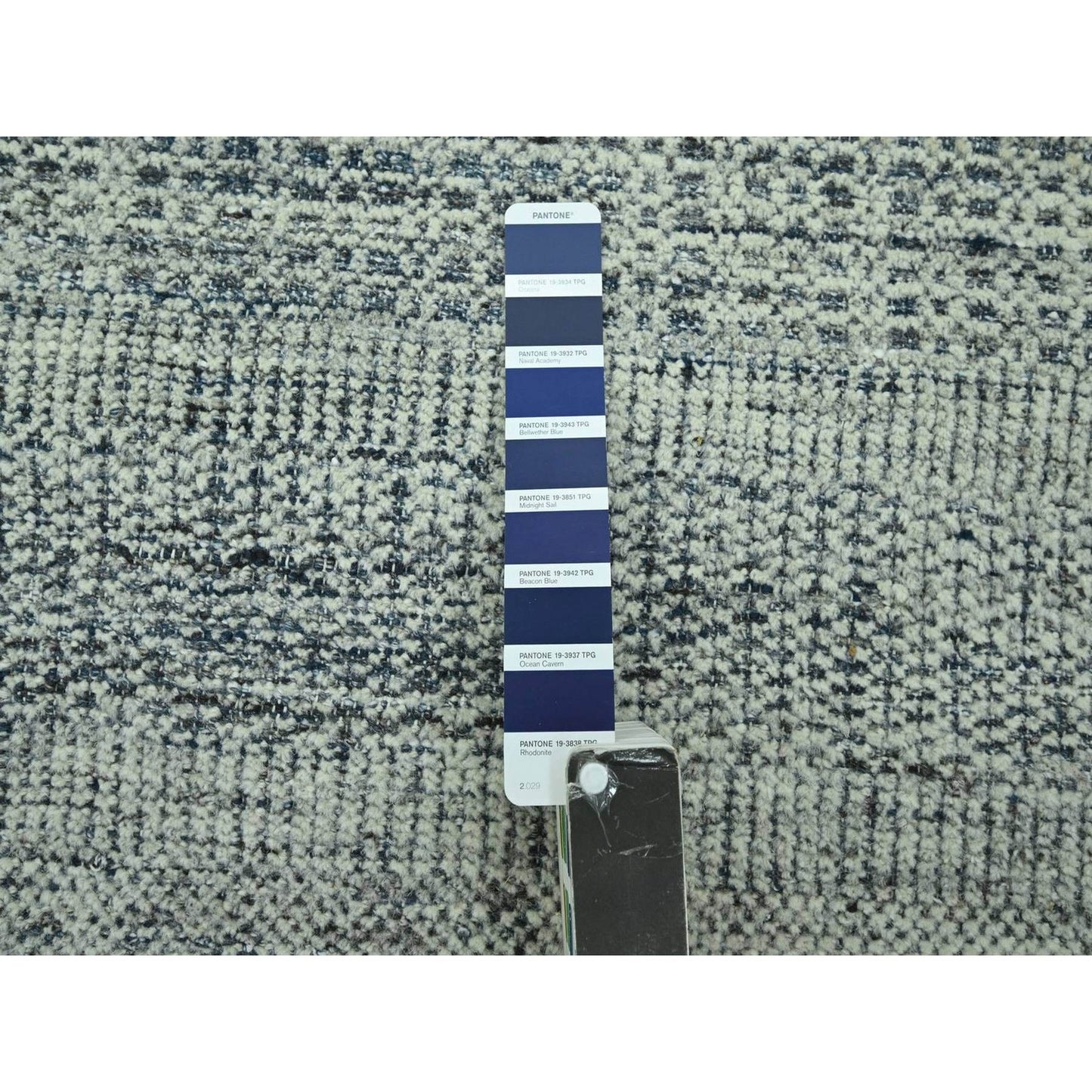 8'2"X10' Blue Hand Knotted Rug Pure Wool Oxidized Grass Design Oriental