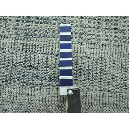 8'2"X10' Blue Hand Knotted Rug Pure Wool Oxidized Grass Design Oriental