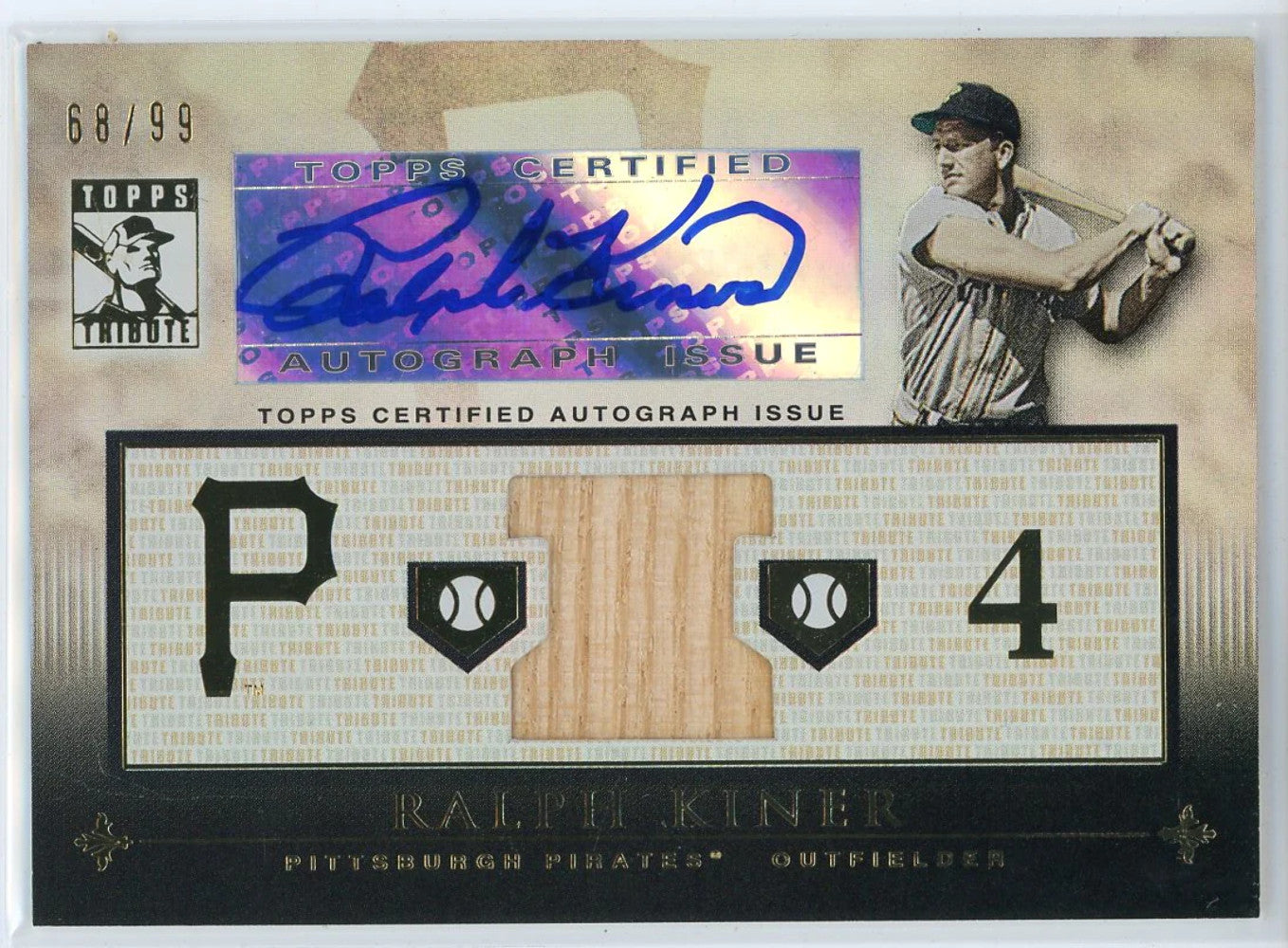 Ralph Kiner Autographed 2010 Topps Tribute Bat Card #Tar-Rk