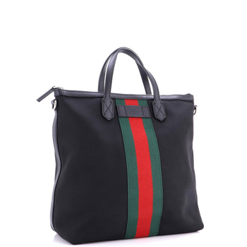 Gucci Web Zip Tote Techno Canvas Medium