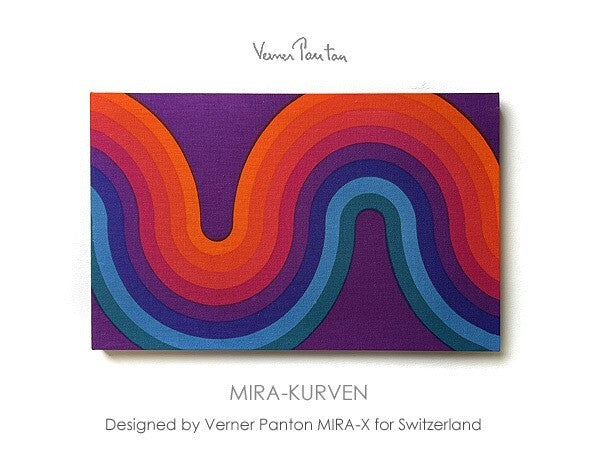 Vintage Verner Panton Mira X Kurven 21In Multi Wall Art Board Fabric Mid Century