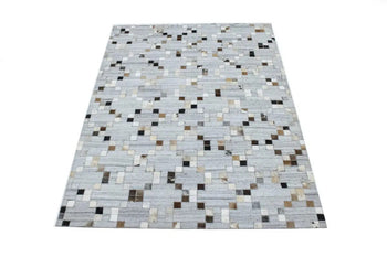 Handcrafted Cowhide Patchwork Rug New