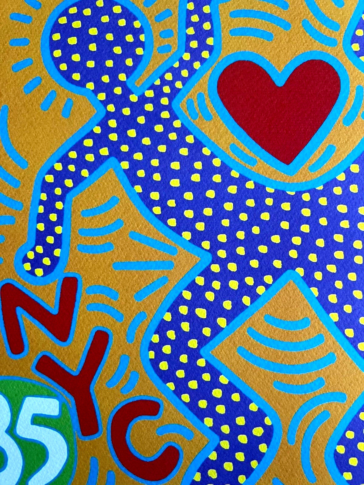 Keith Haring Lithograph Certified Coa Hand Signed Numbered 180Ex