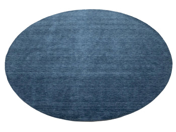Steel Blue Solid Design Hand-Loomed 8X8 Gabbeh