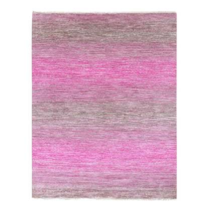 7'10"X10'1" Taffy Pink Dyed Wool Chiaroscuro Collection Hand Knotted Rug