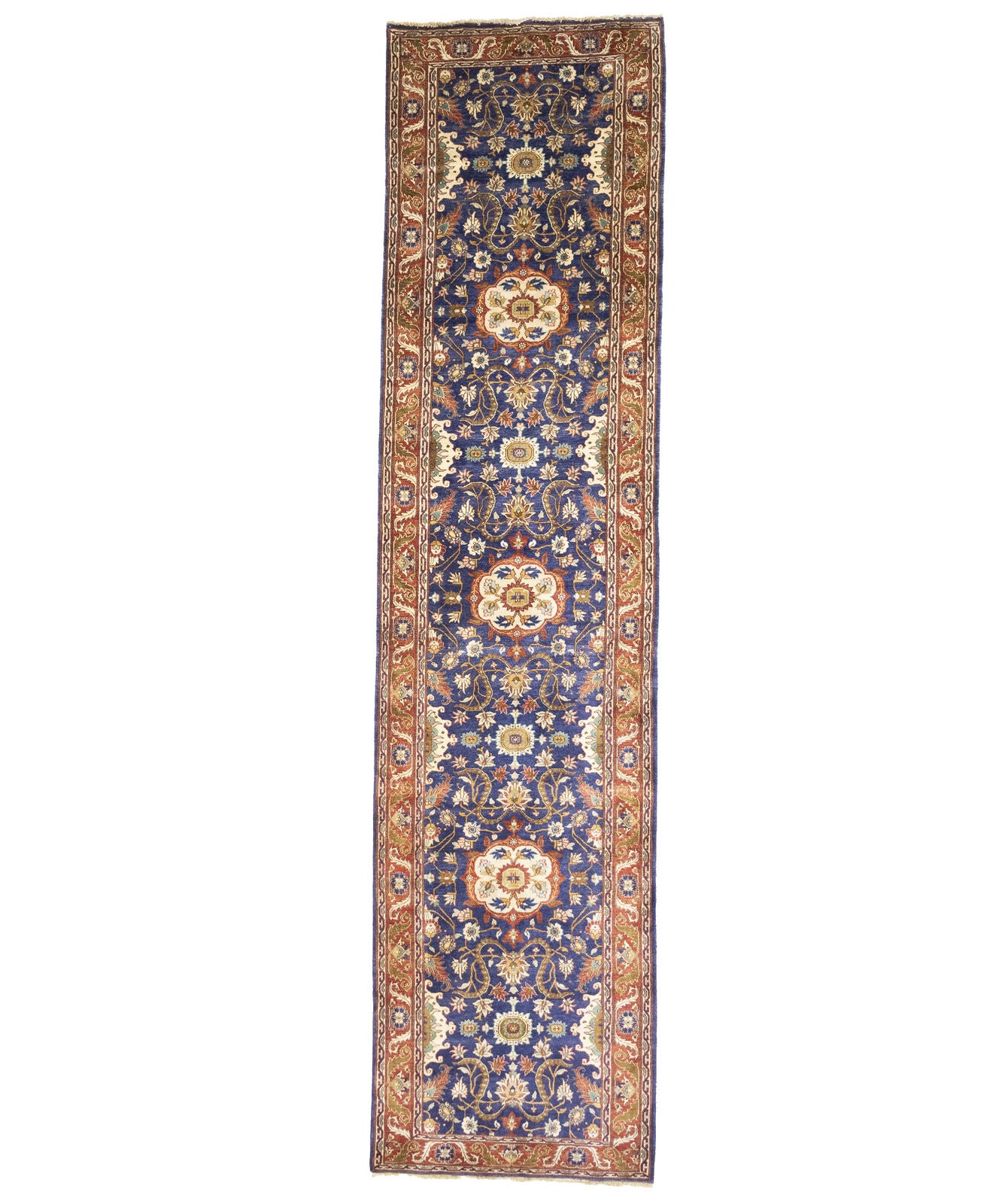 Hand-Knotted Wool Oriental Runner Rug Classic