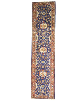 Hand-Knotted Wool Oriental Runner Rug Classic