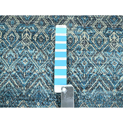 8'3"X10'1" Blue Kohinoor Herat All Over Design Hand Knotted Soft Wool Rug