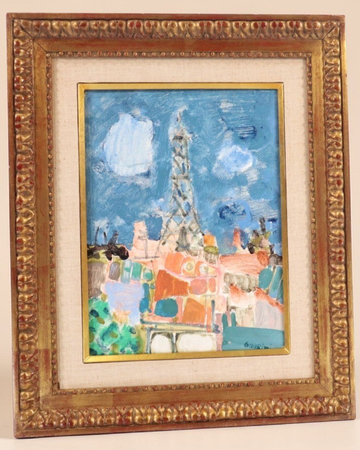 Gilles Gorriti Eiffel Tower Oil Painting Signed French Modern Art Aizpiri Style