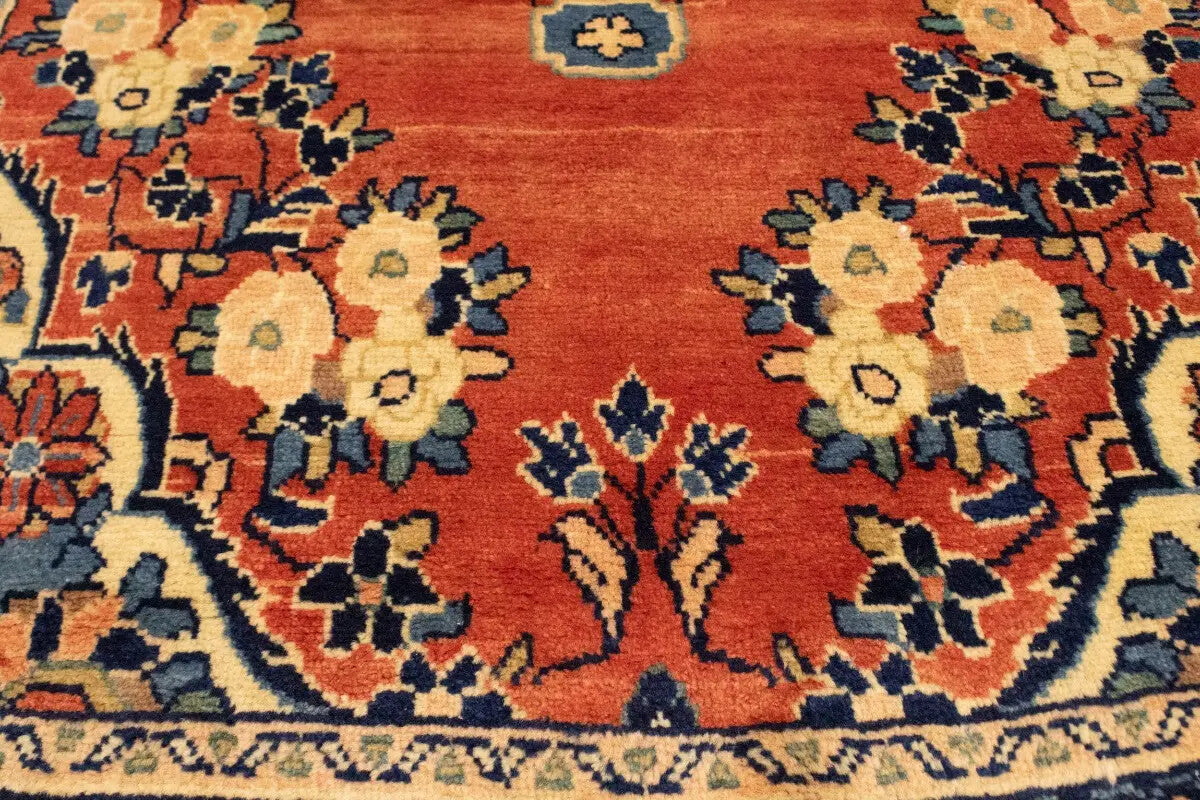 Vintage Oriental Runner Rug Tribal Floral Design