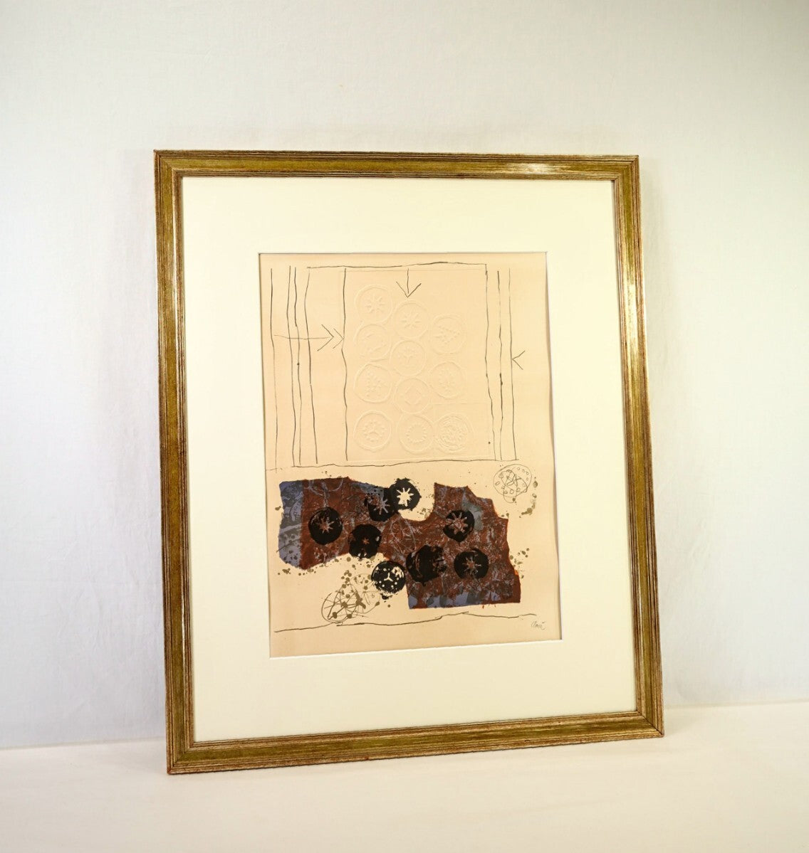 Antoni Clav 1970 Signed Lithograph With Embossing "Trobadors Vii" Ltd Ed 50