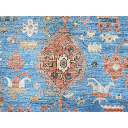 9'2"X12'3" Beaver Brown Peshawar Heris Hand Knotted High Mountain Wool Rug