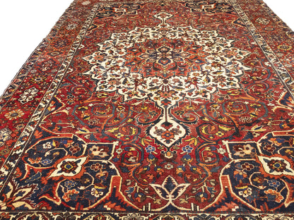 Vintage Red Floral Rug Extra-Large Handmade