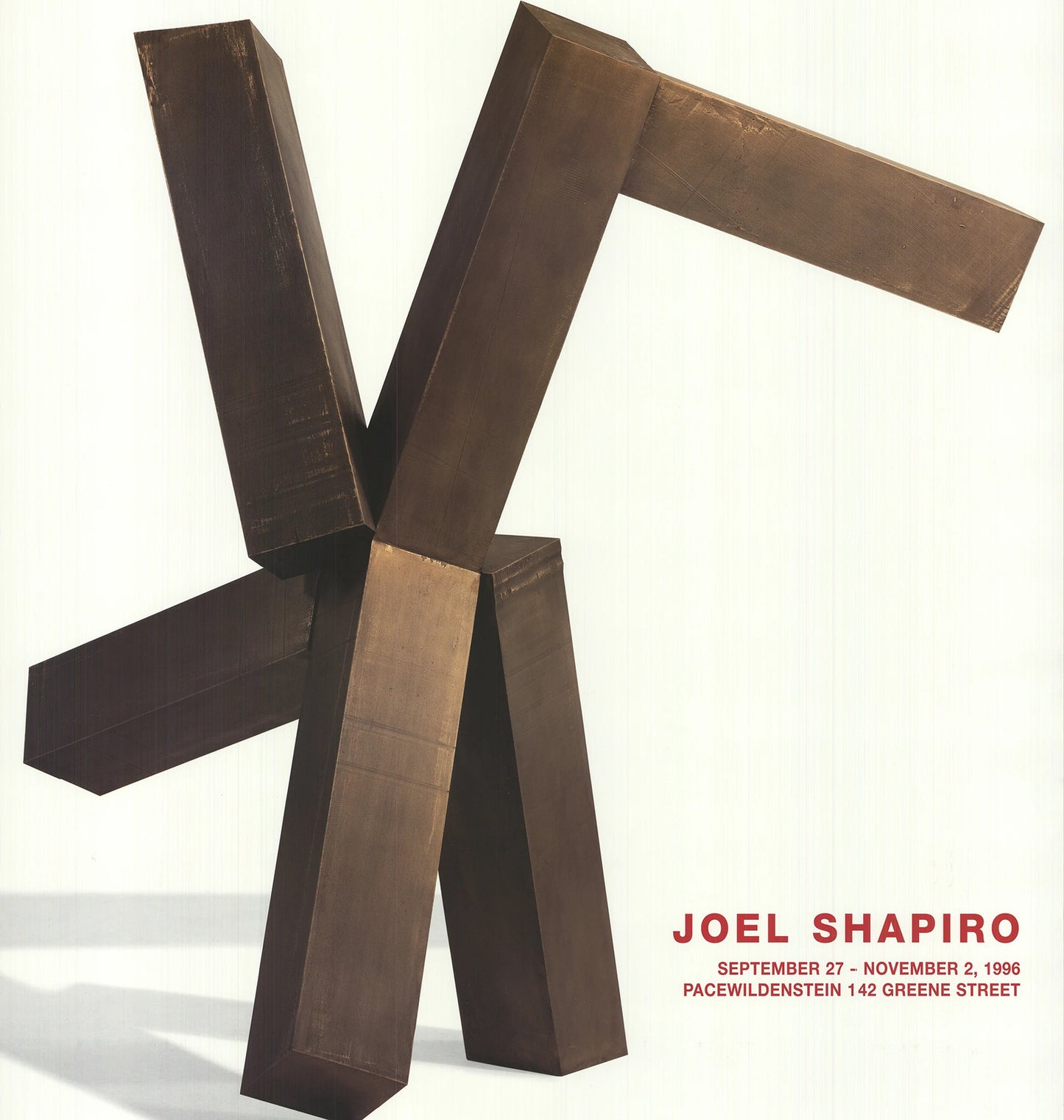Joel Shapiro Untitled " Offset Lithograph Abstract Brown Whi