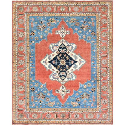 12'X14'7" Imperial Red Afghan Peshawar Heris Wool Hand Knotted Rug