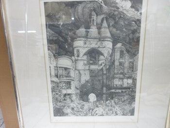 Philippe Mohlitz - Landscape Of Bordeaux Original Etching Signed Numbered Framed