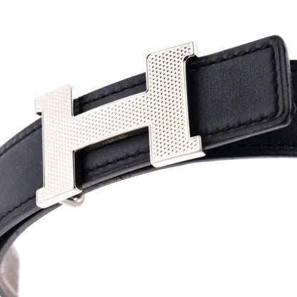 Hermes Constance Reversible Belt Leather With Guilloche Hardware Thin